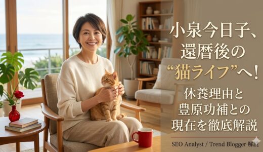 小泉今日子の休養理由は病気じゃない？豊原功補との現在と“猫との還暦ライフ”の真相