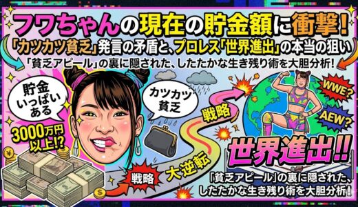 フワちゃんの現在の貯金額に衝撃！「カツカツ貧乏」発言の矛盾と、プロレス「世界進出」の本当の狙い
