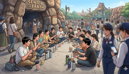 【動画あり】ディズニーシー座り込み外国人の国籍は？カップ麺のお湯の謎と「ただの観光客ではない」本当の目的